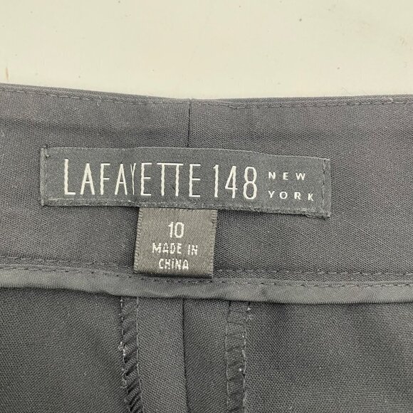 Lafayette Black Wool Black High Rise Career Pants Womens Size 10 Stretch Office - Picture 6 of 8